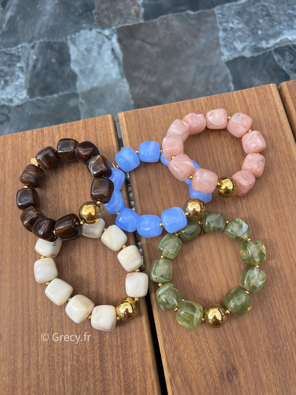 Agathe / Bracelets élastiques perles