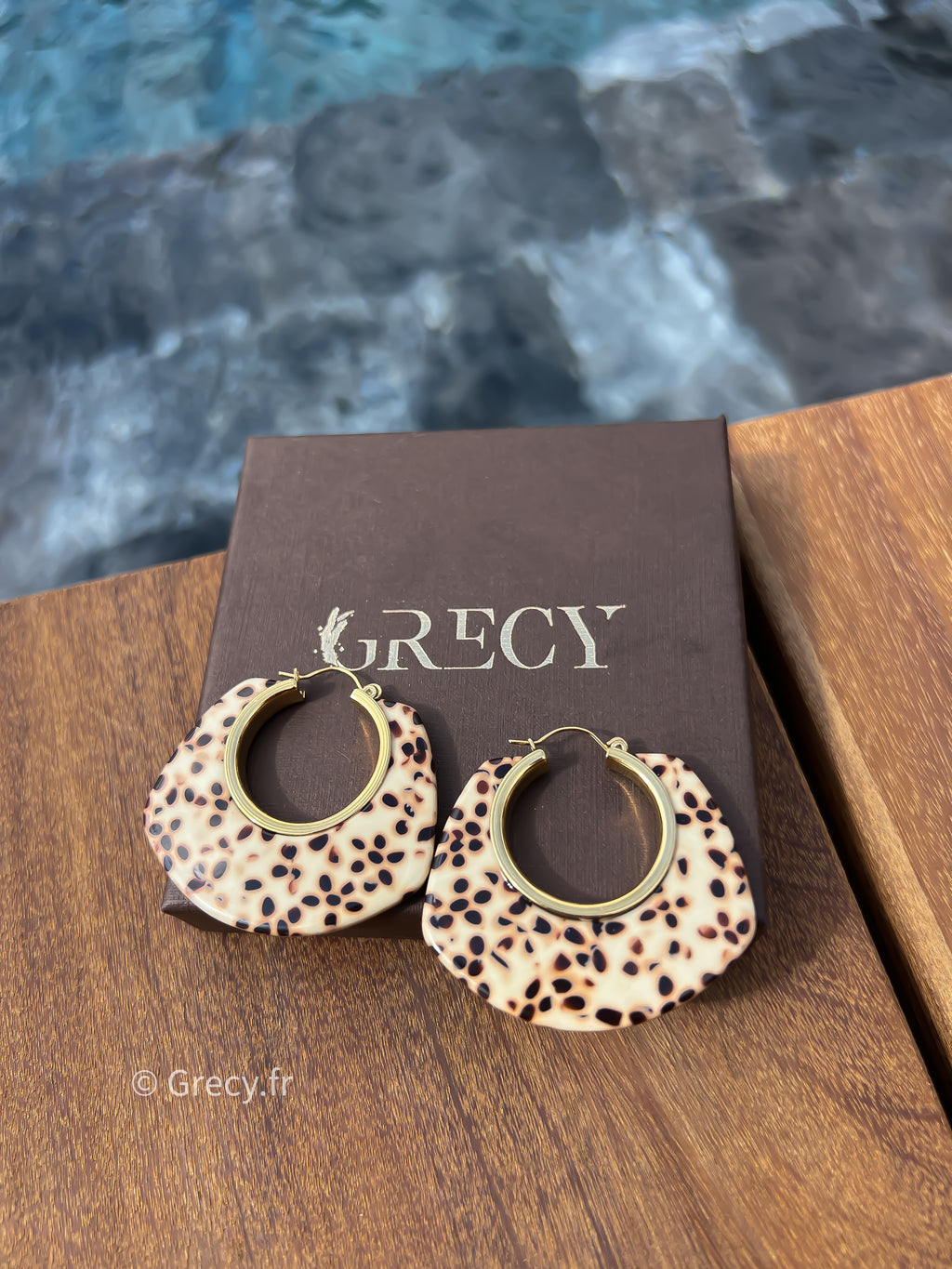 Léonie / Boucles d'oreilles dorées et léopard