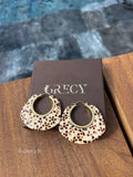 Léonie / Boucles d'oreilles dorées et léopard