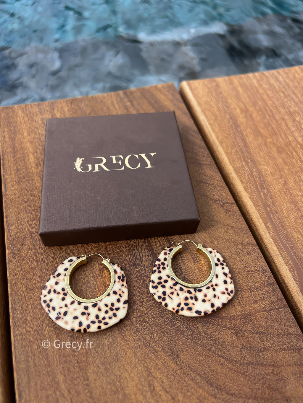 Léonie / Boucles d'oreilles dorées et léopard