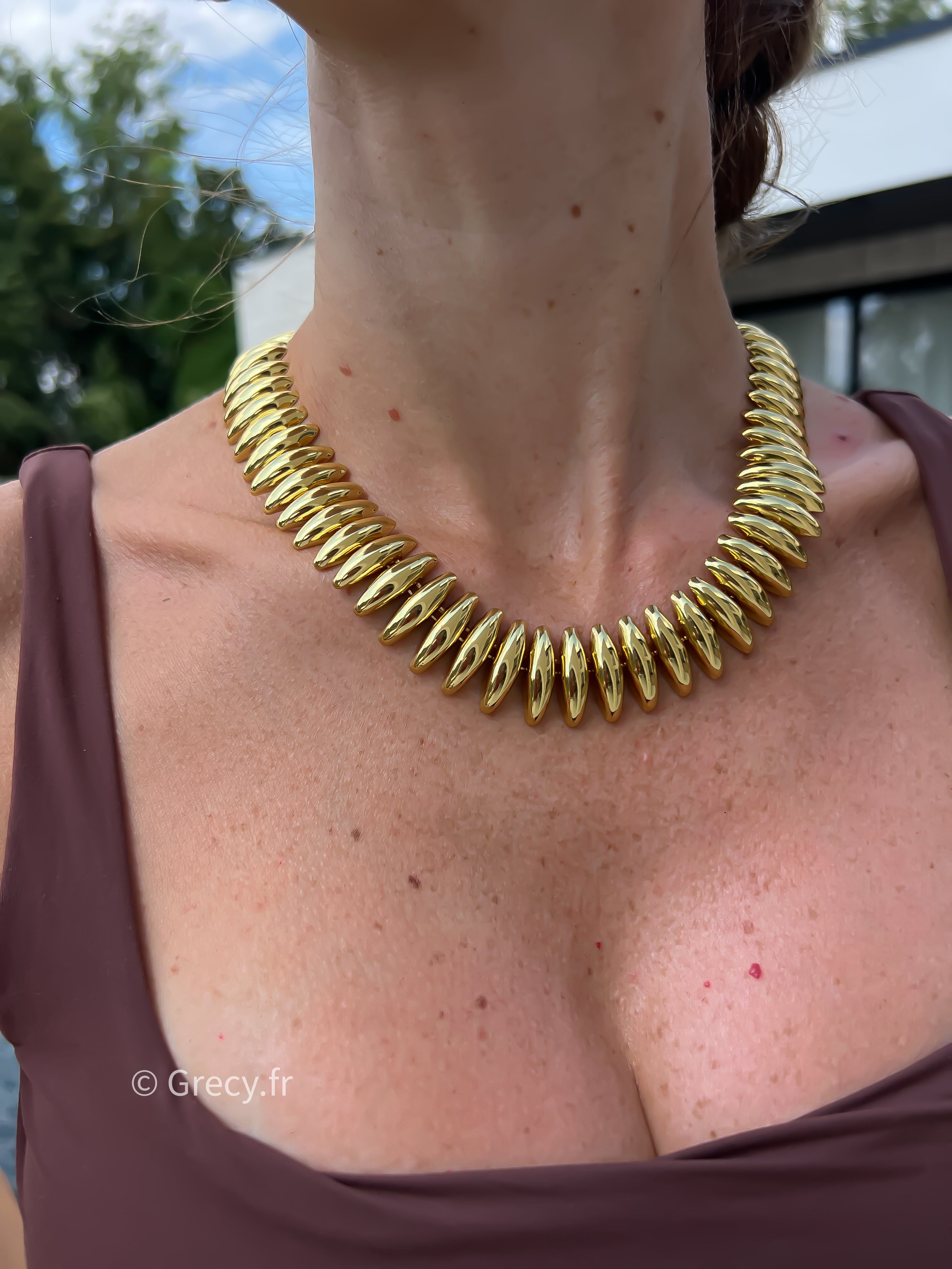 Iris / Parure collier et bracelet en maille