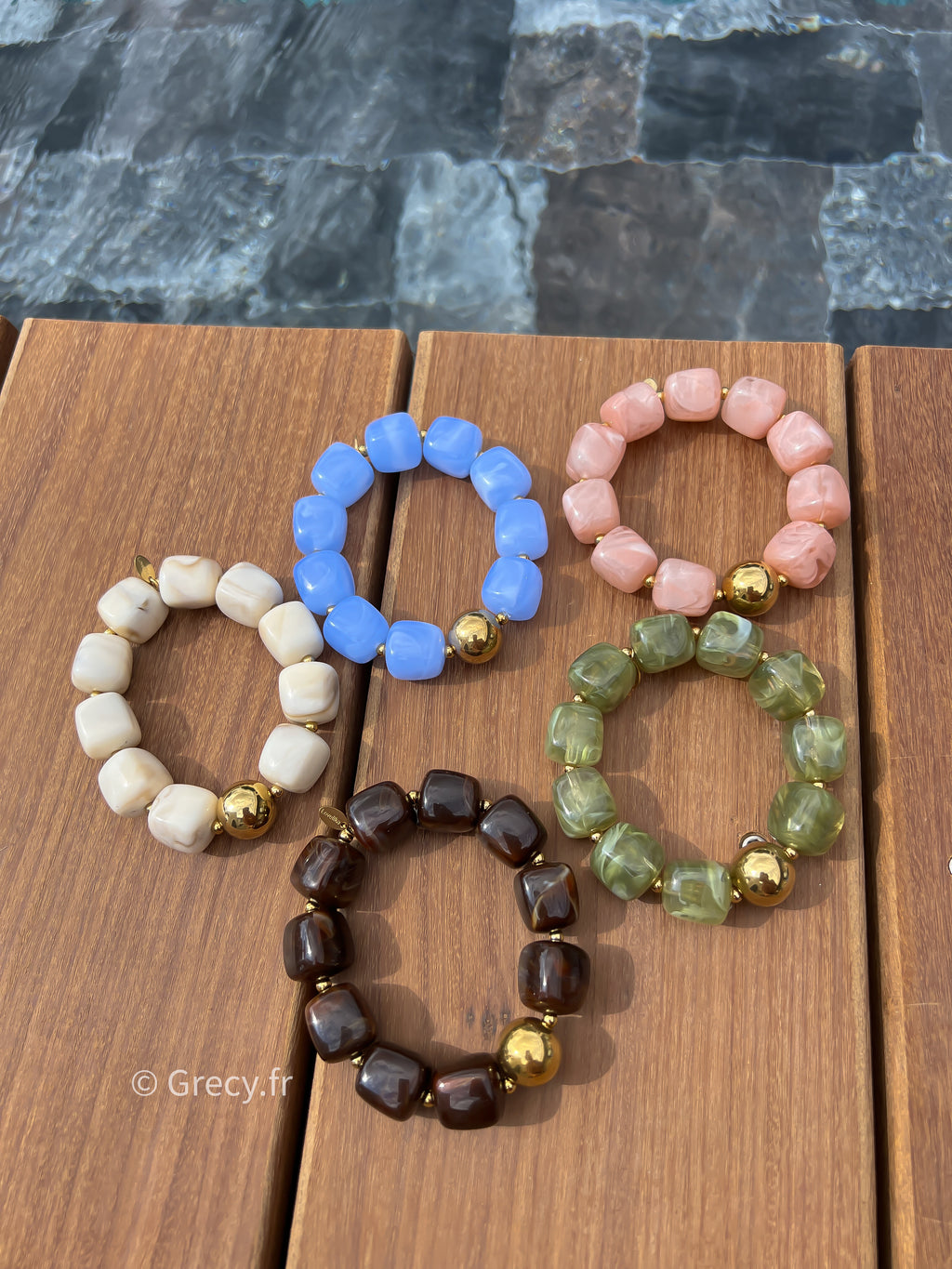 Agathe / Bracelets élastiques perles