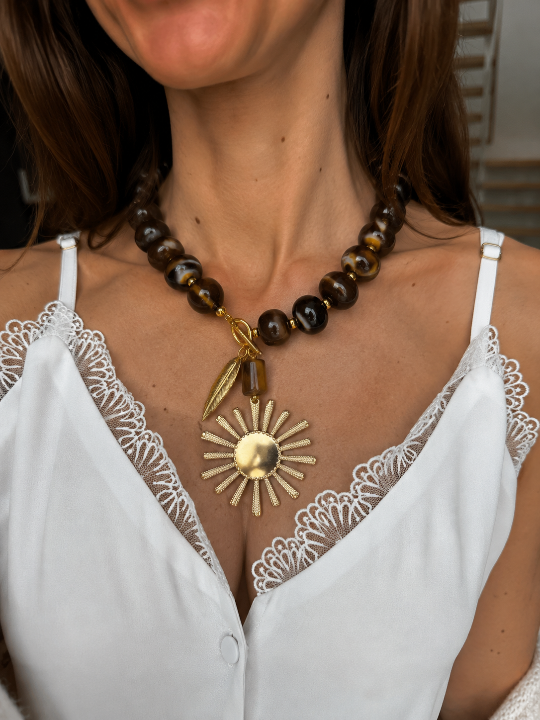 Maria / Collier perles soleil