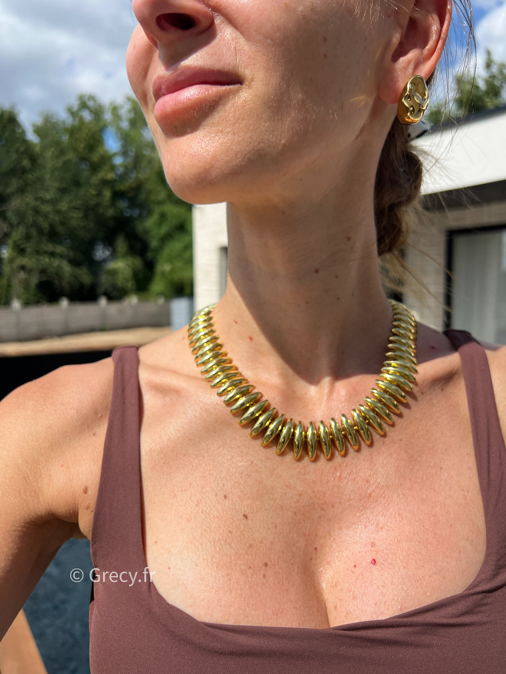 Iris / Parure collier et bracelet en maille