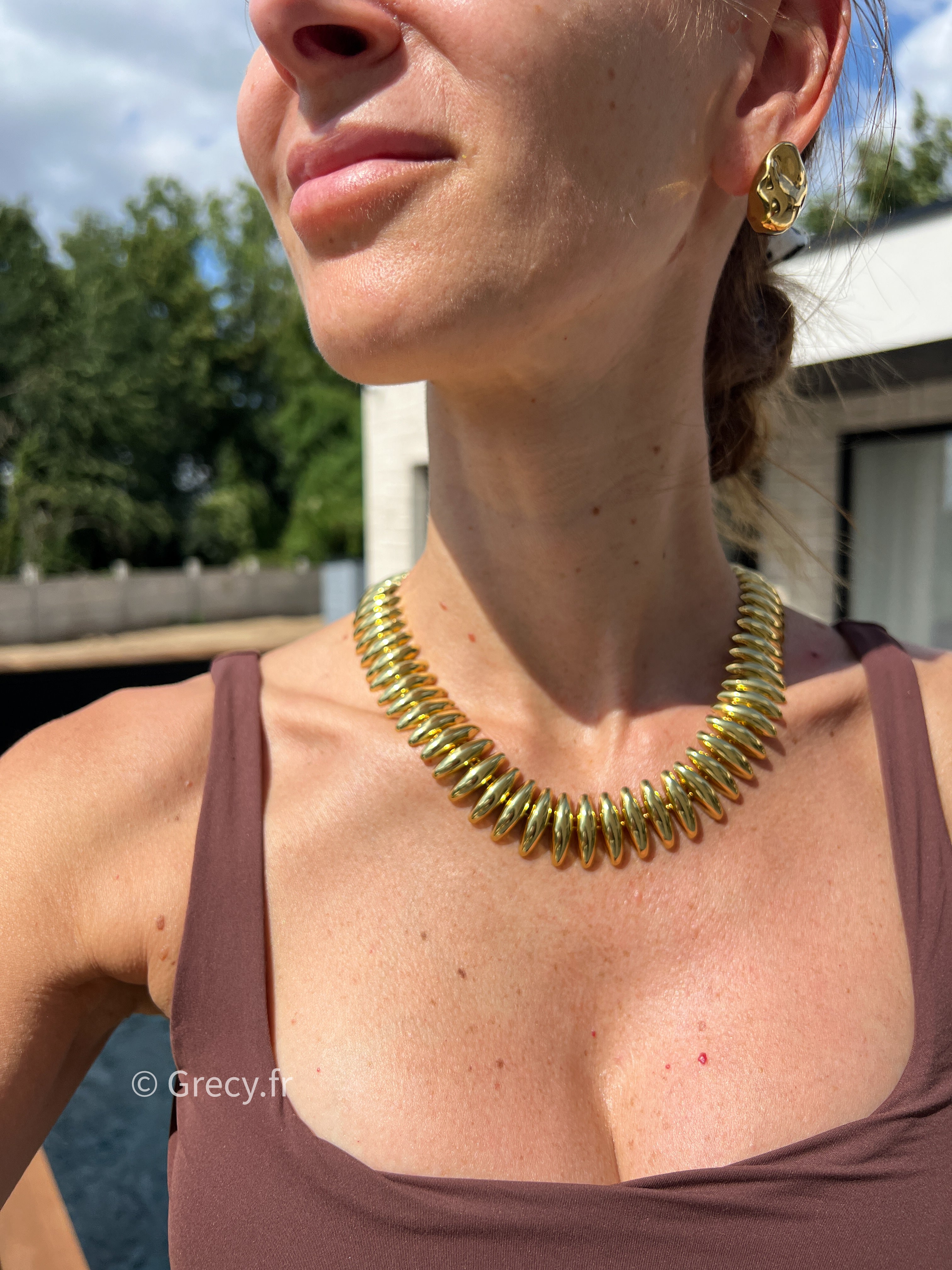 Iris / Parure collier et bracelet en maille