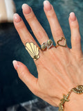 Lyssandre / Bague coquillage doré et beige