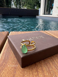 Camille / bague goutte verte ou blanche