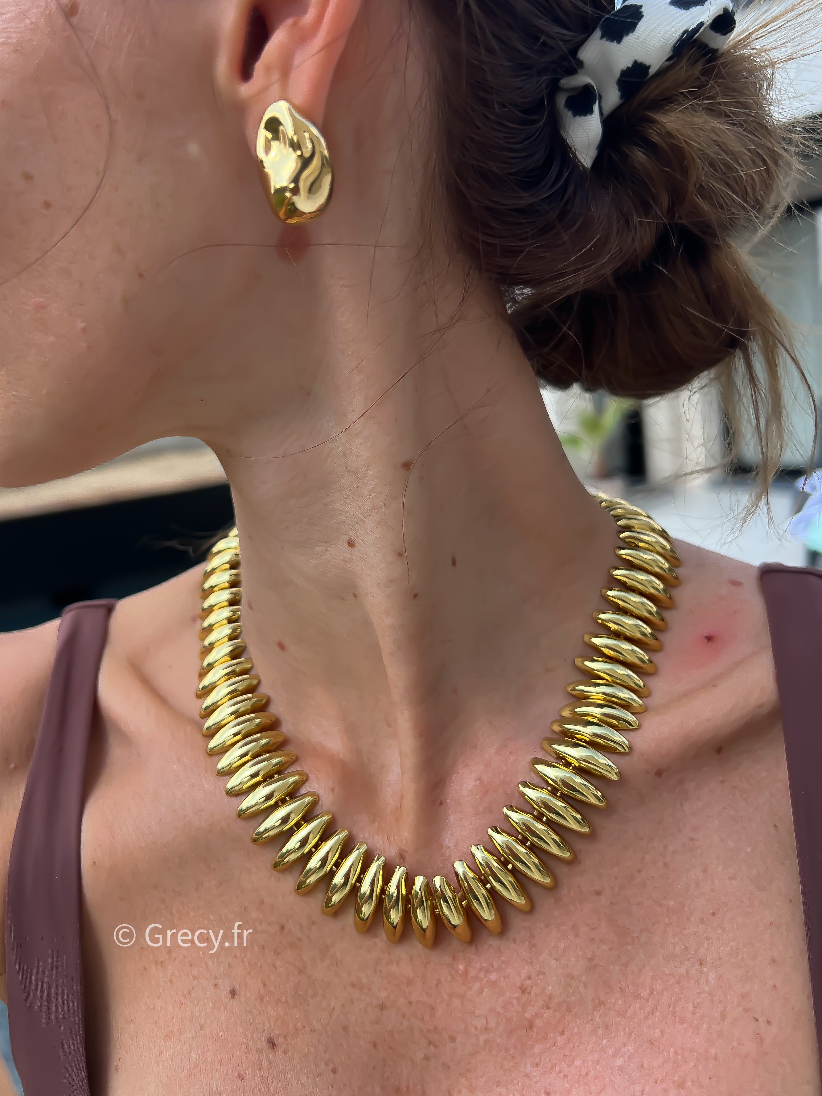 Iris / Parure collier et bracelet en maille