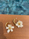 Sélène /  boucles d'oreilles fleurs résine colorées