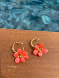 Sélène /  boucles d'oreilles fleurs résine colorées