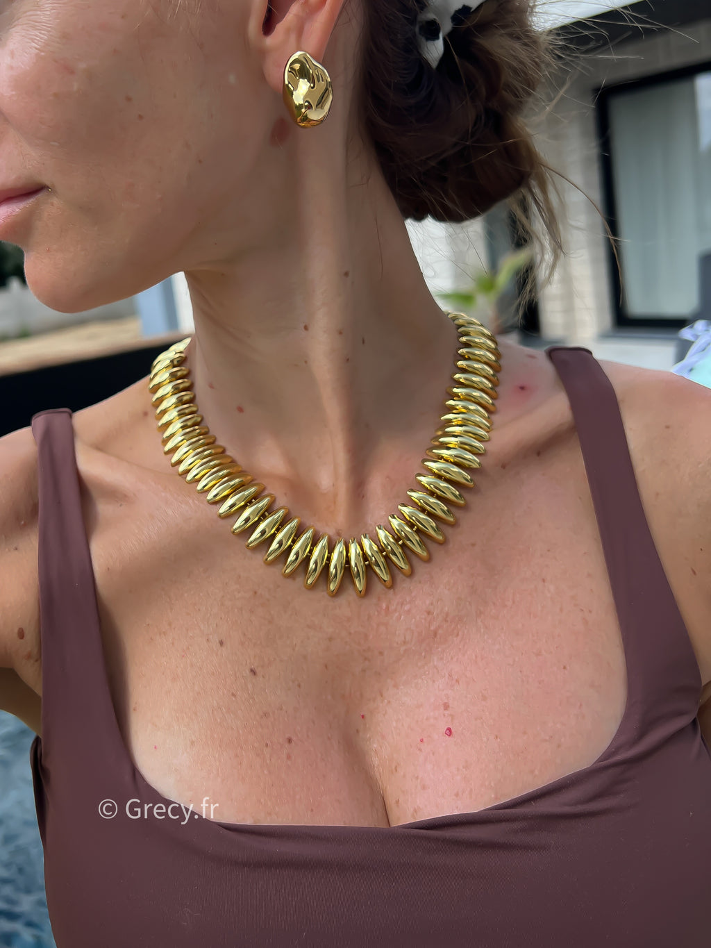 Iris / Parure collier et bracelet en maille