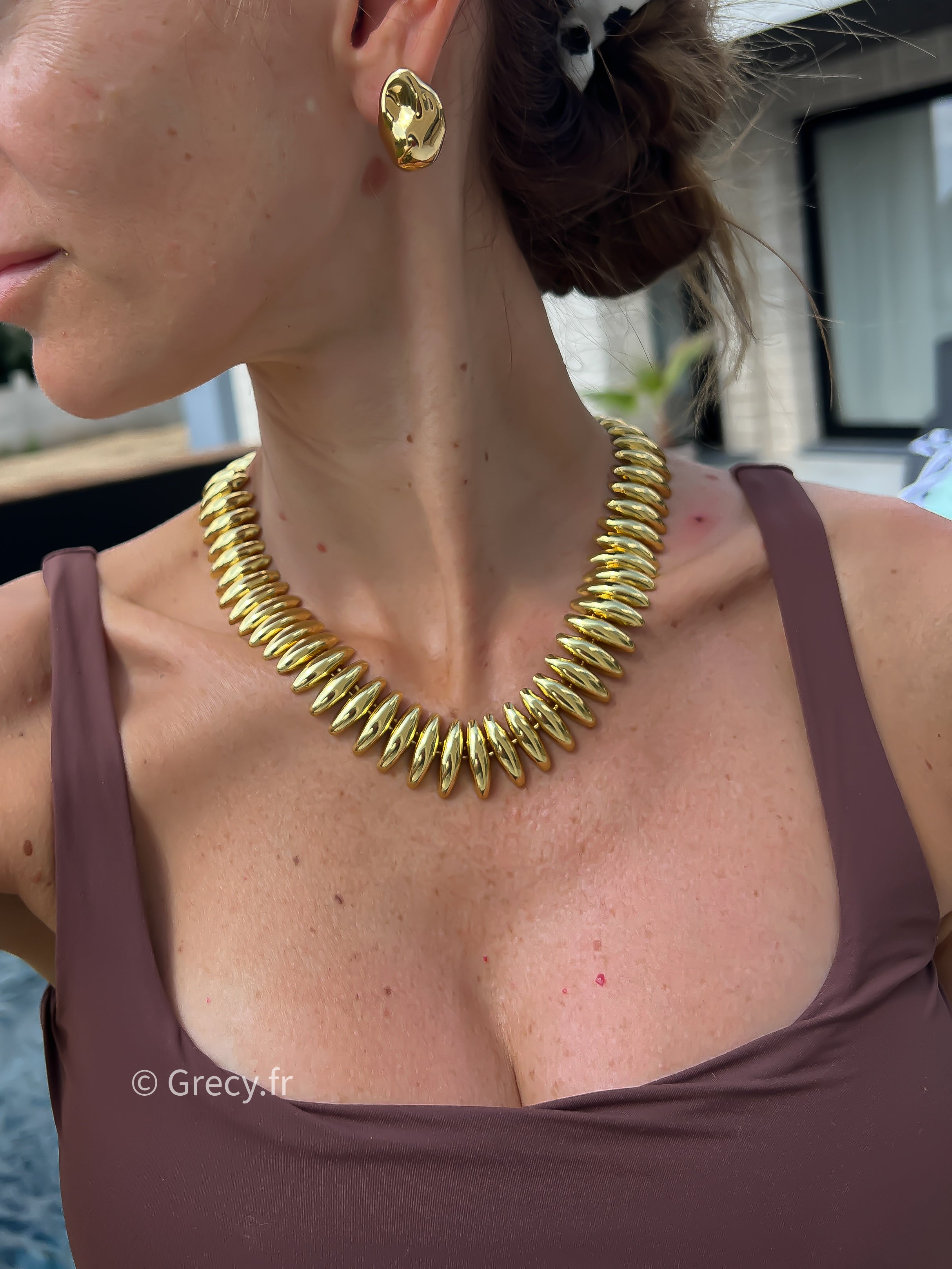 Iris / Parure collier et bracelet en maille