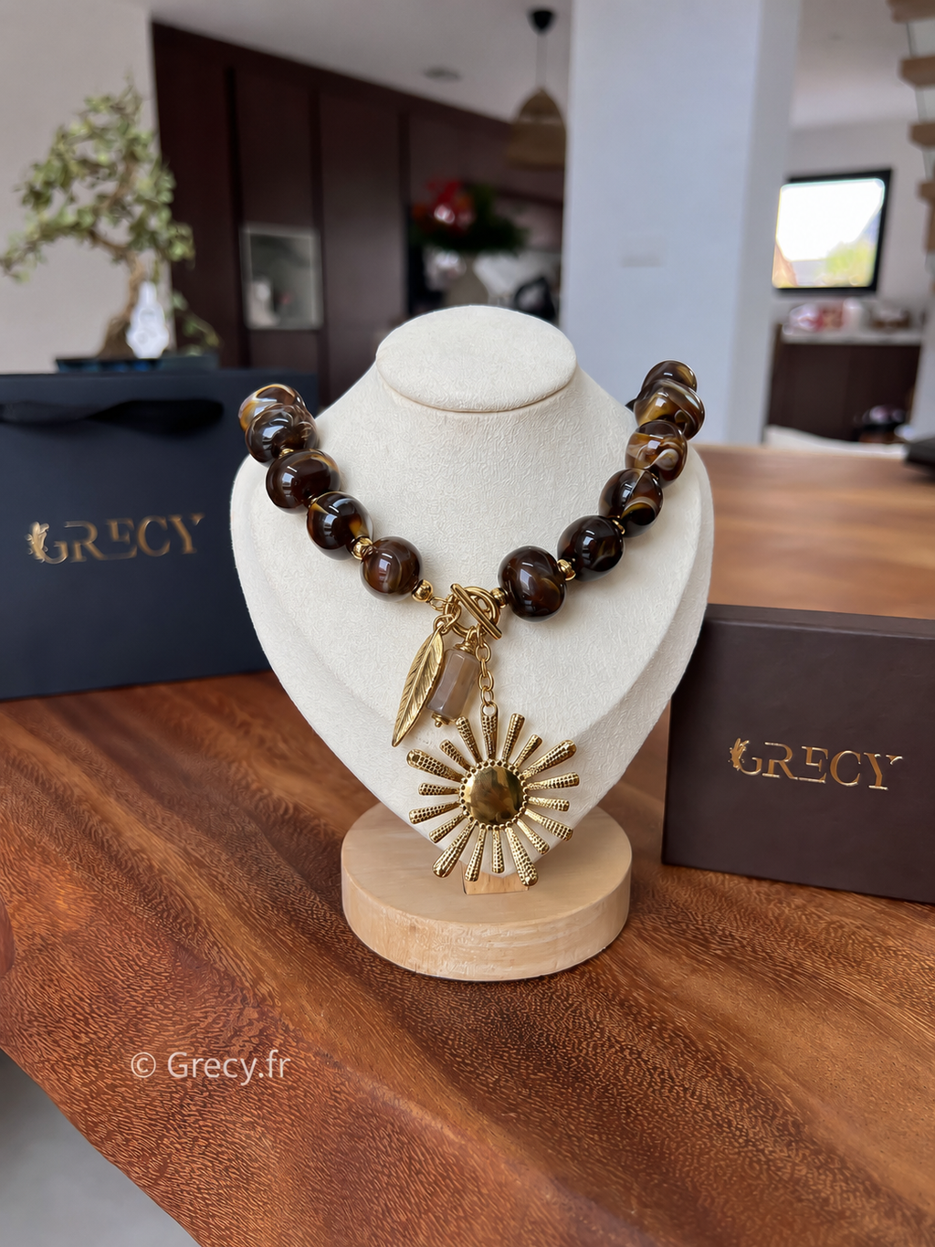 Maria / Collier perles soleil