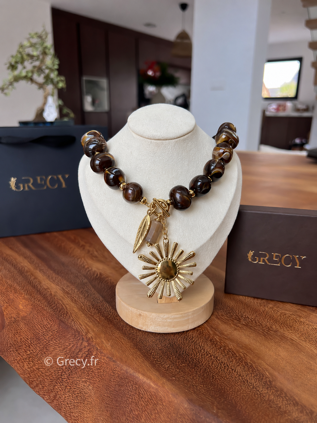 Maria / Collier perles soleil