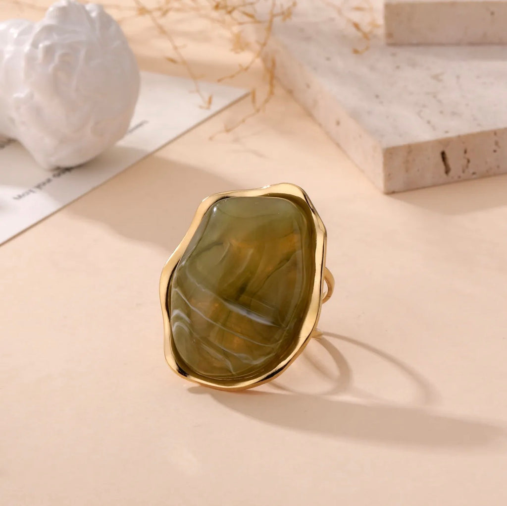 Aimée / Bague pierre verte