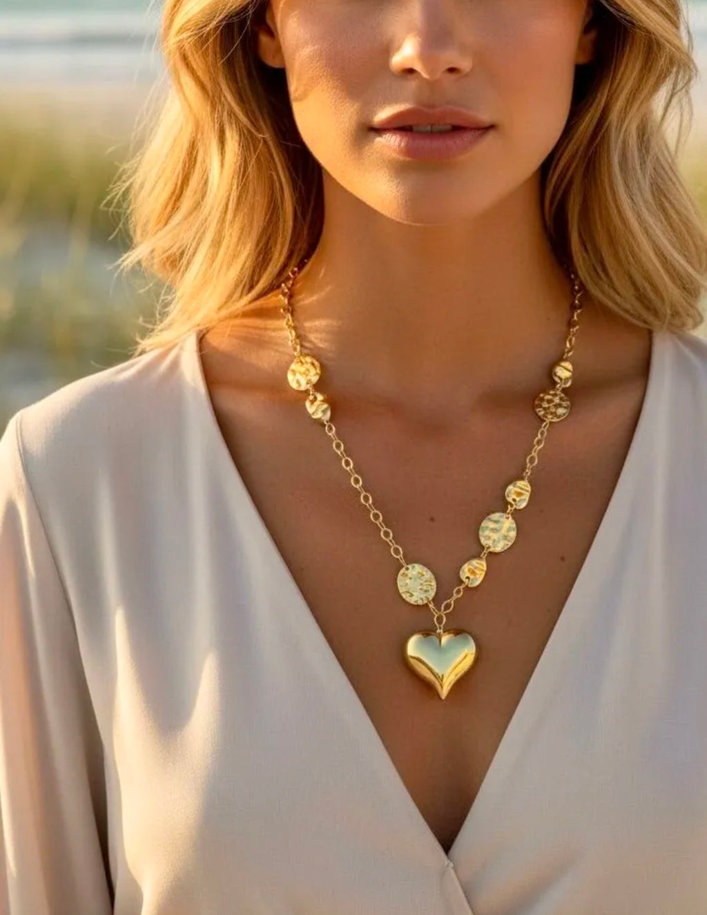 Marcelle / Collier coeur doré