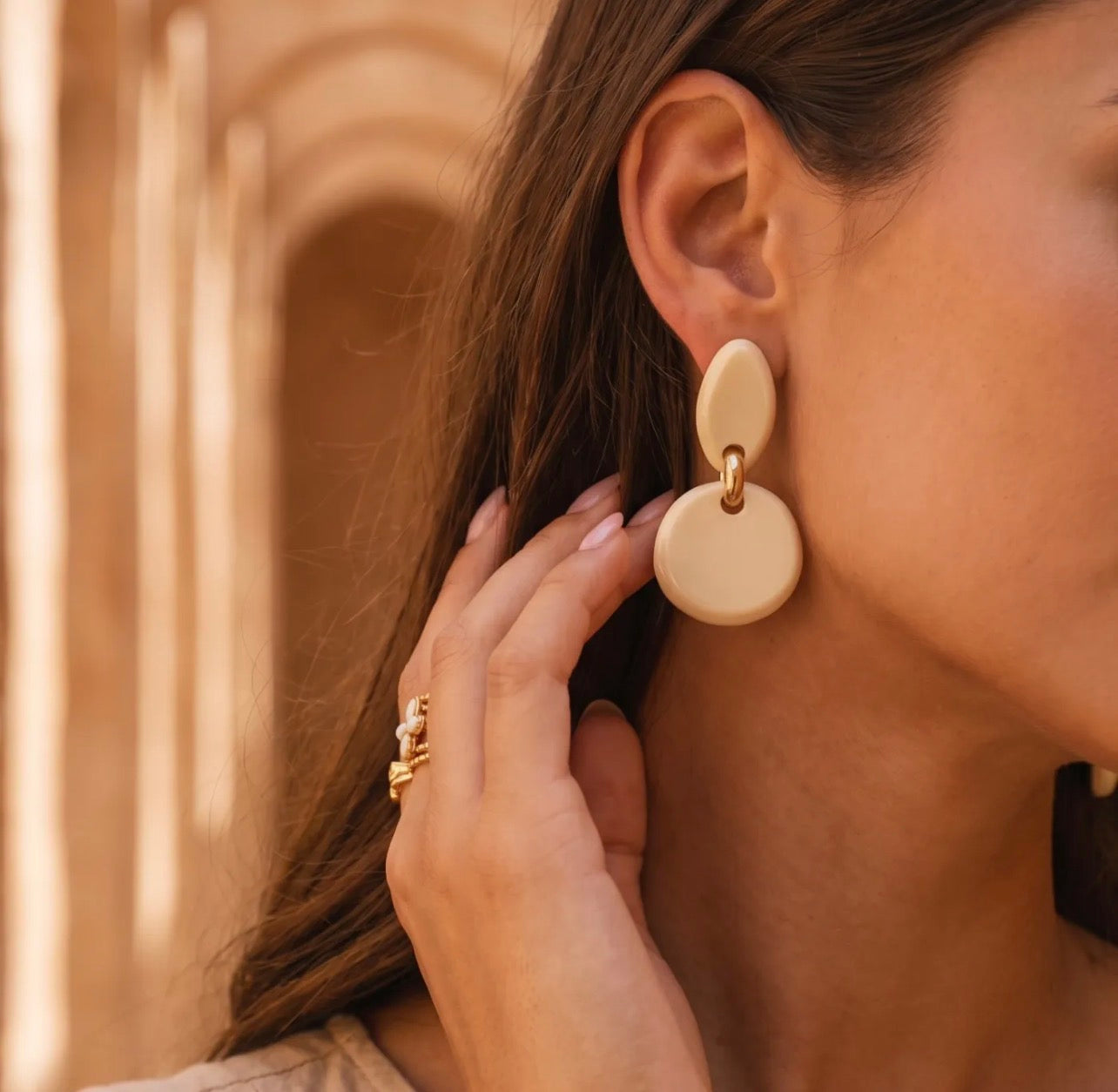 Rita / Boucles d'oreilles beiges