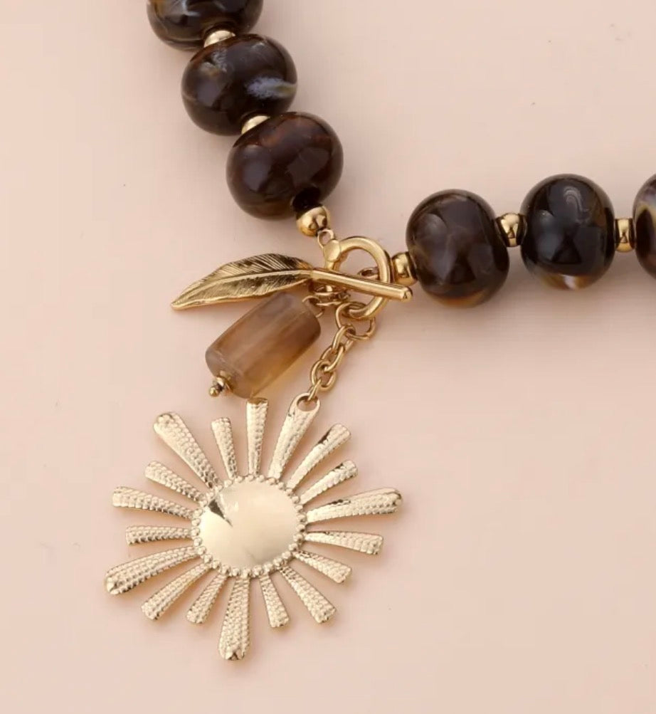 Maria / Collier perles soleil