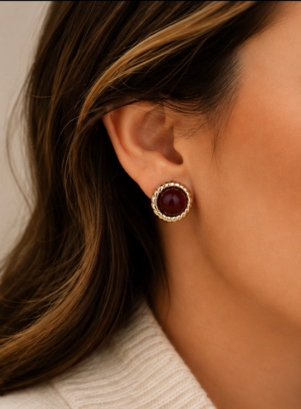 Alison / boucles d'oreilles rondes marron