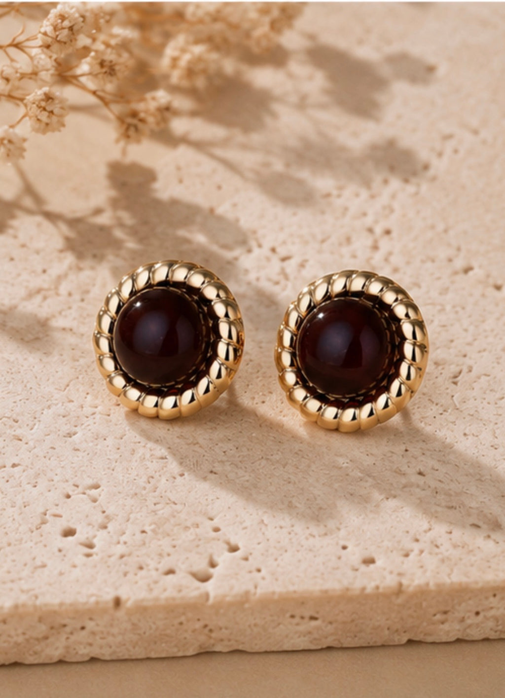 Alison / boucles d'oreilles rondes marron