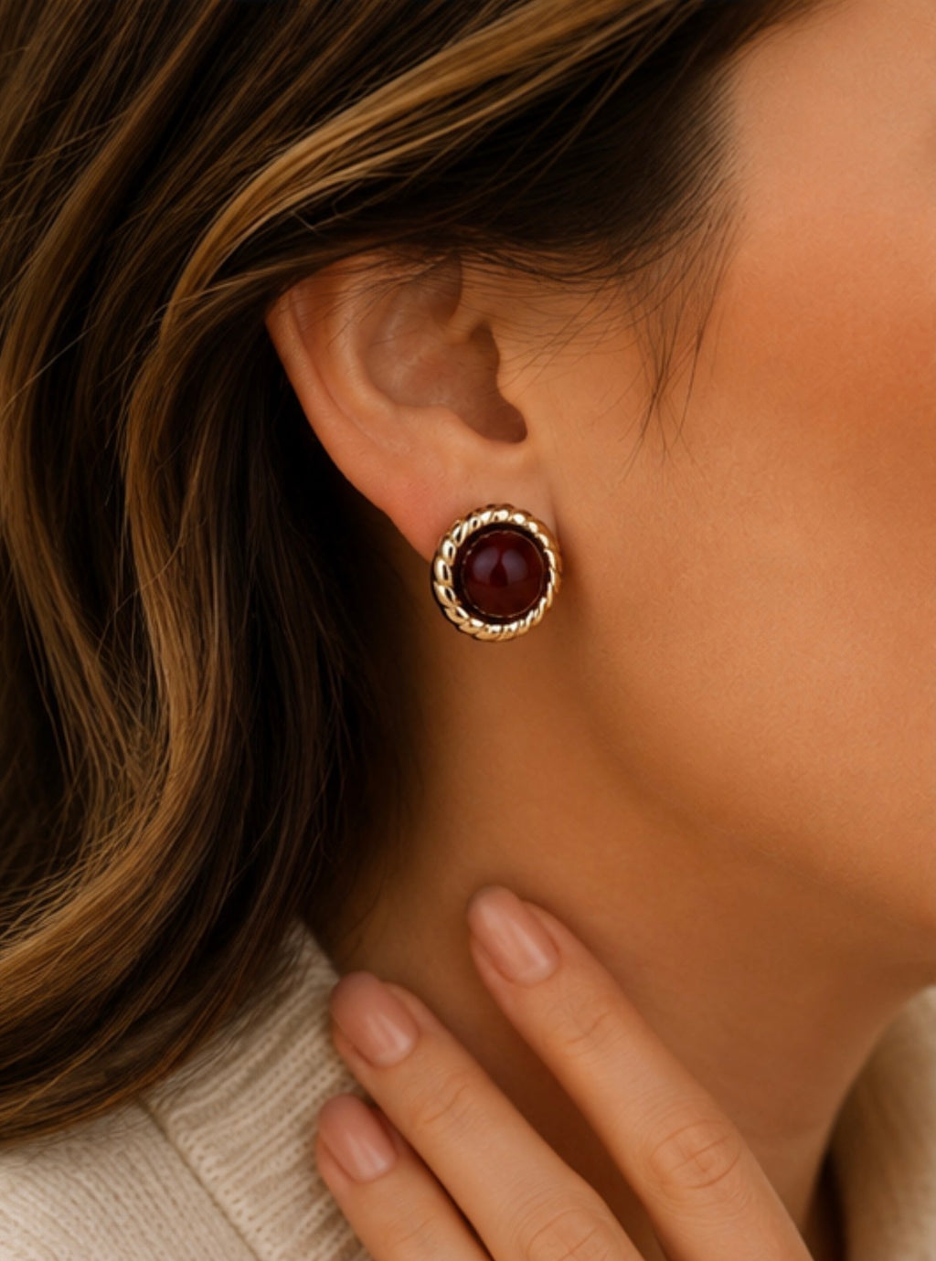 Alison / boucles d'oreilles rondes marron