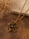 Sara / Collier fleur léopard