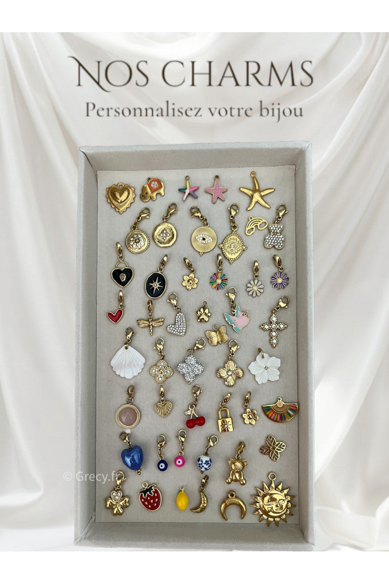 Collier personnalisable charms doré