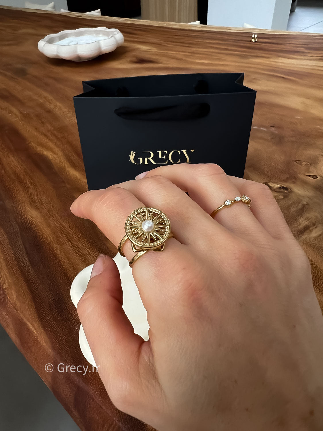 Laura / Bague rotative anti-stress soleil