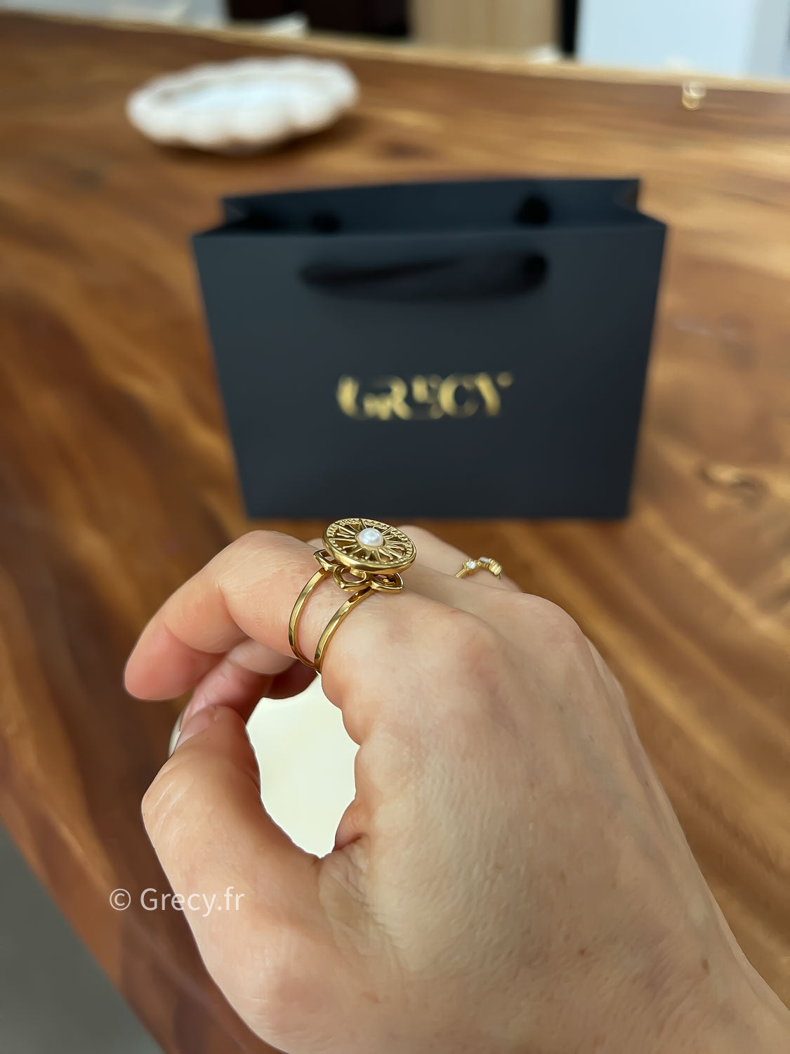 Laura / Bague rotative anti-stress soleil