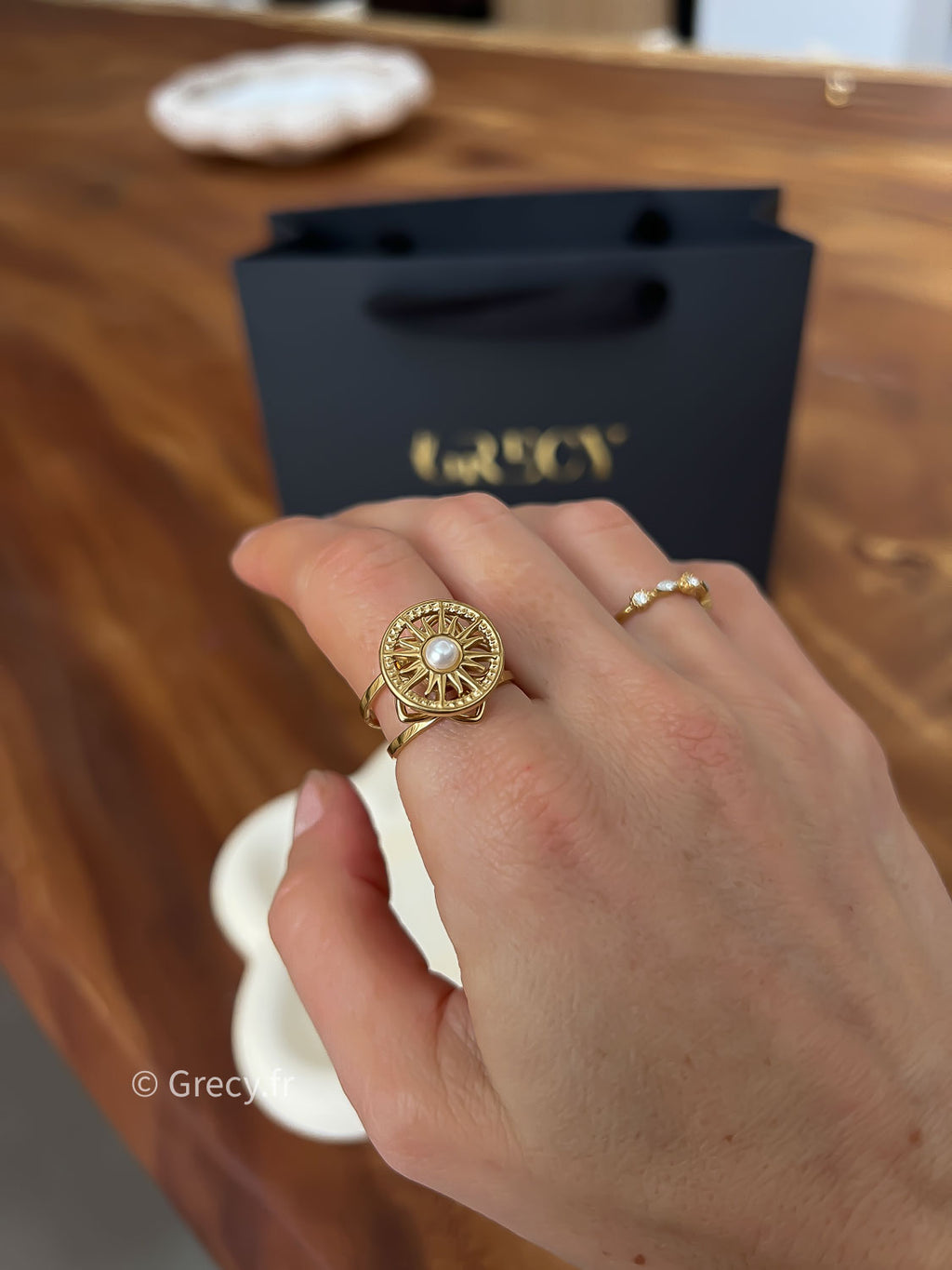 Laura / Bague rotative anti-stress soleil