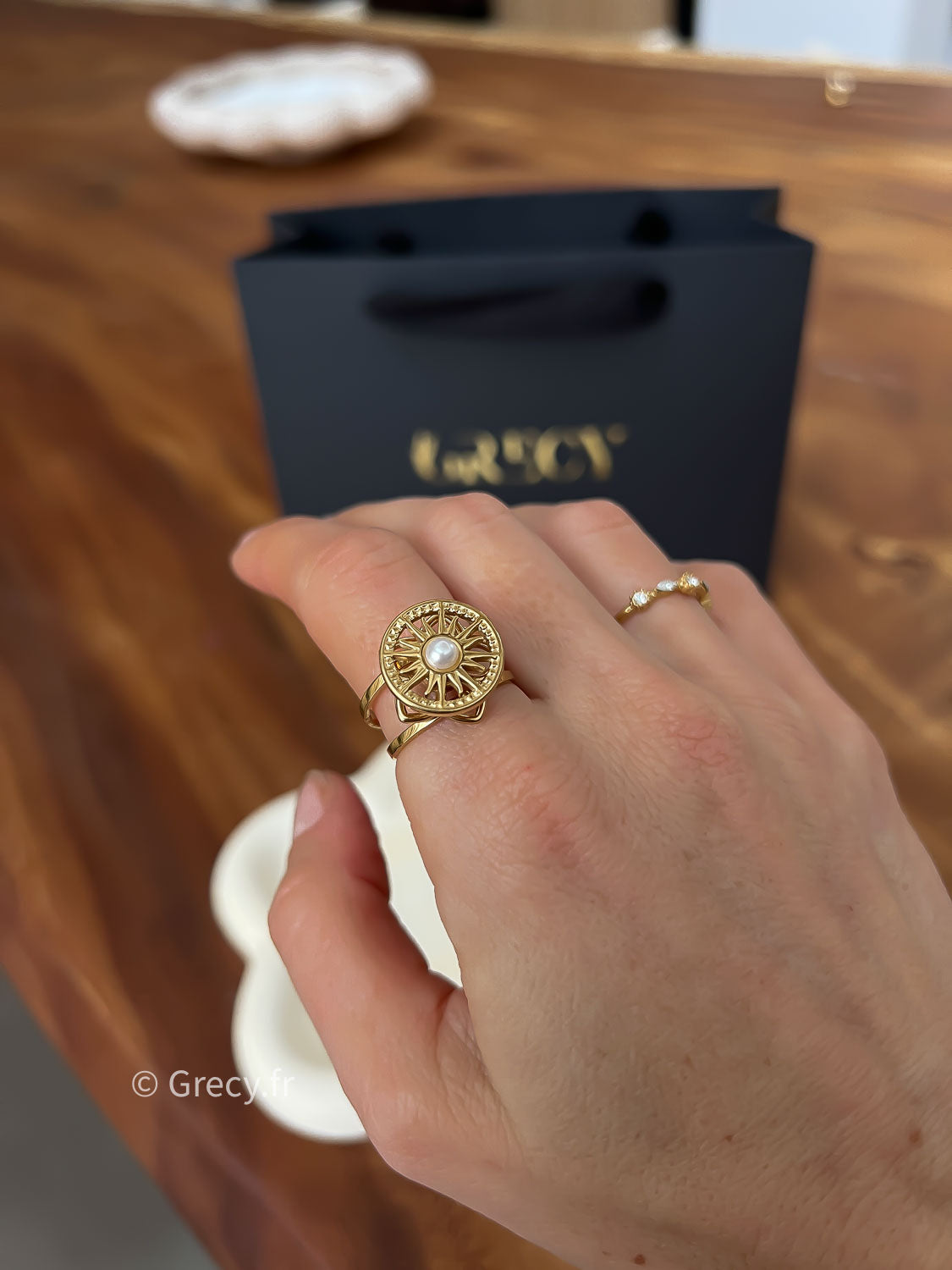 Laura / Bague rotative anti-stress soleil