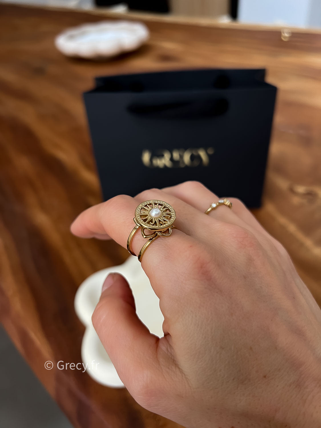 Laura / Bague rotative anti-stress soleil