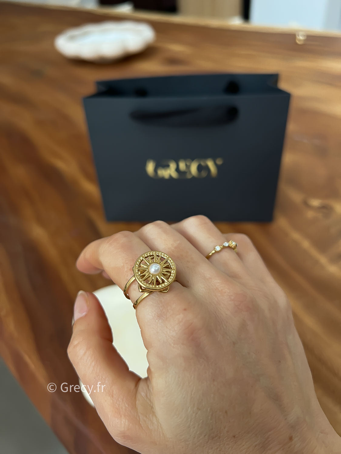 Laura / Bague rotative anti-stress soleil