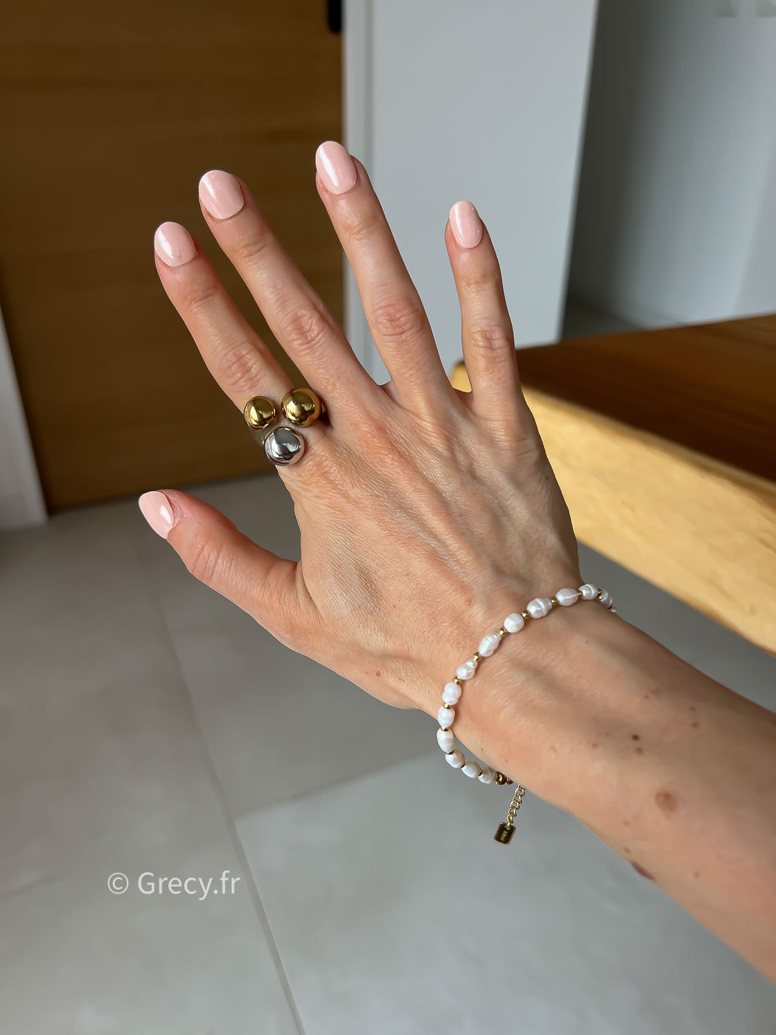 Myriam / Bague bicolore doré et argenté acier inoxydable