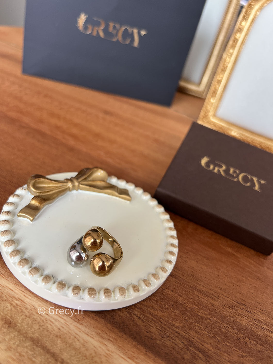 Myriam / Bague bicolore doré et argenté acier inoxydable