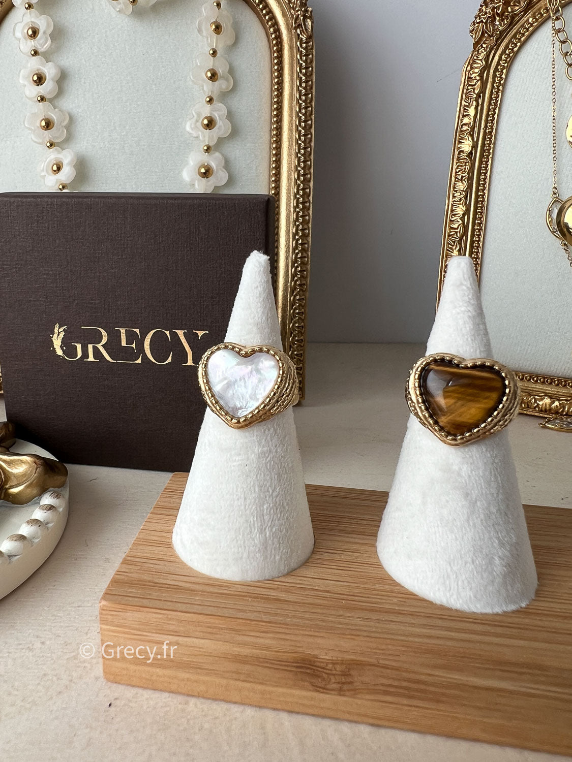 Joséphine / Bague coeur oeil de tigre