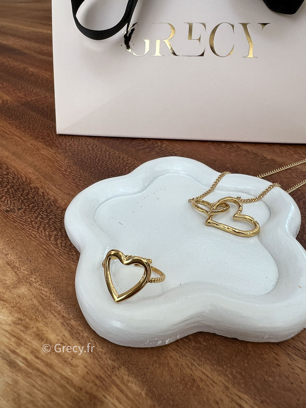 Claudie / Bague fine doré coeur ouvert