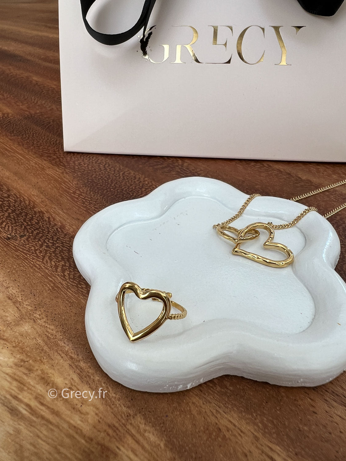 Claudie / Bague fine doré coeur ouvert