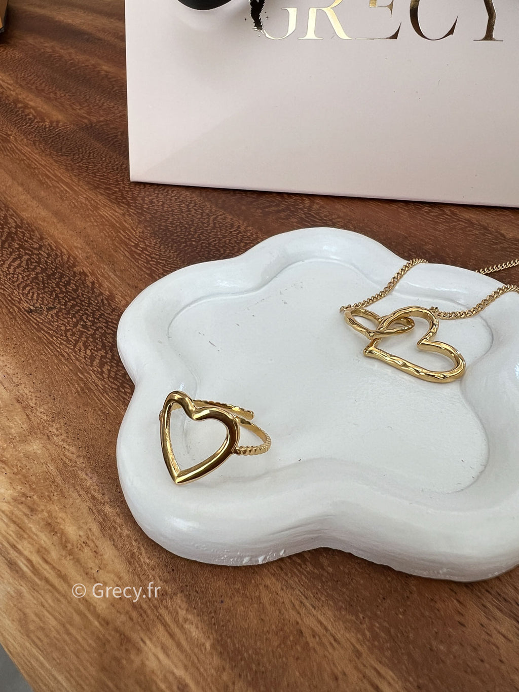 Claudie / Bague fine doré coeur ouvert