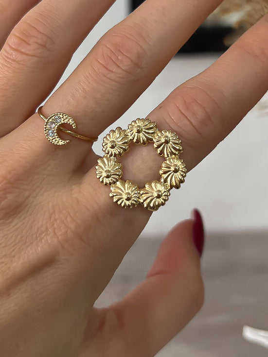 Bague cercle fleuri