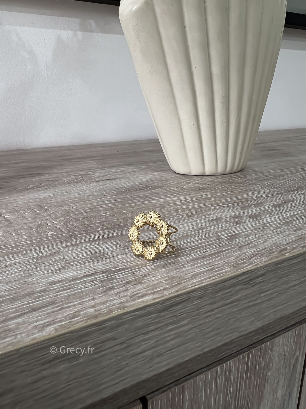 Bague cercle fleuri