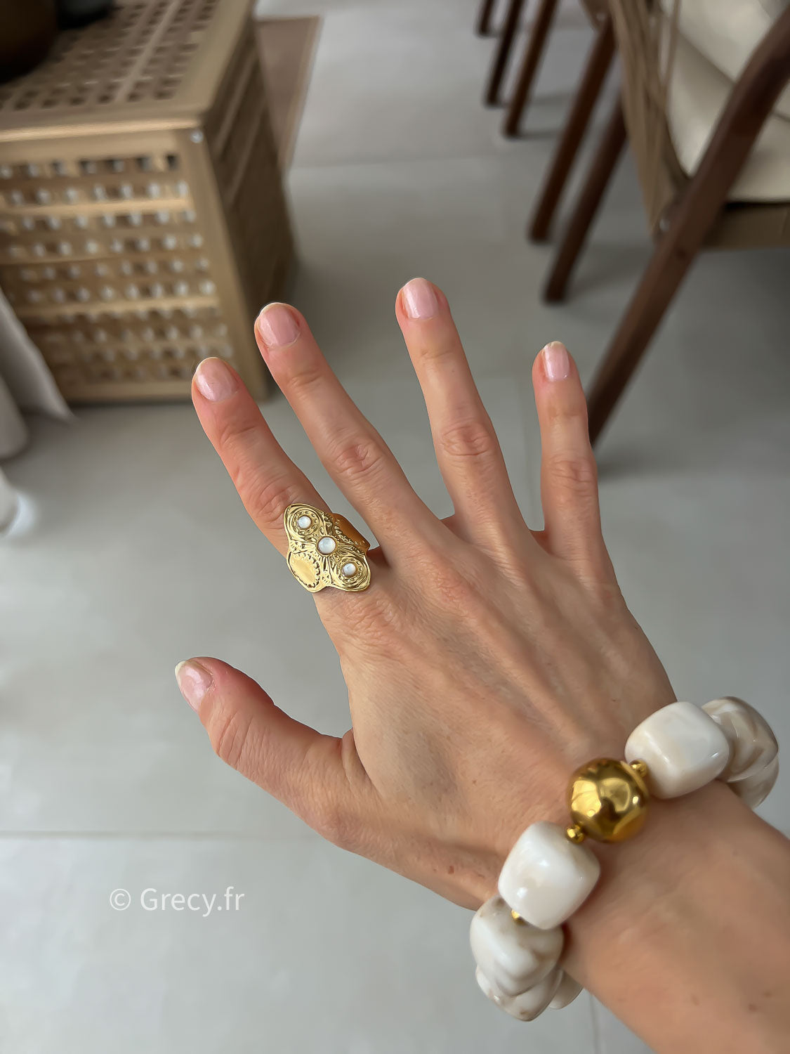 Julie / Bague losange 3 strass