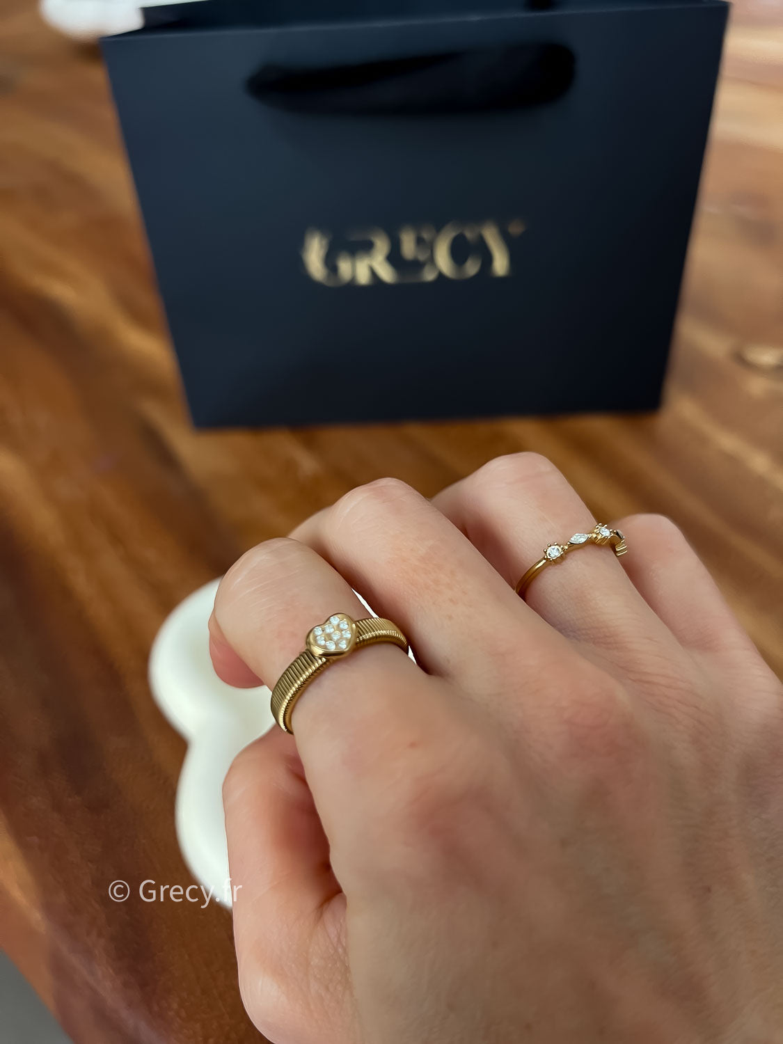 Romane / Bague petit coeur strass