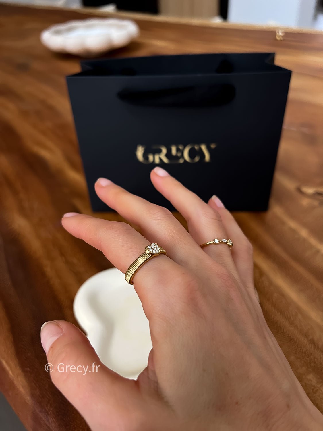 Romane / Bague petit coeur strass