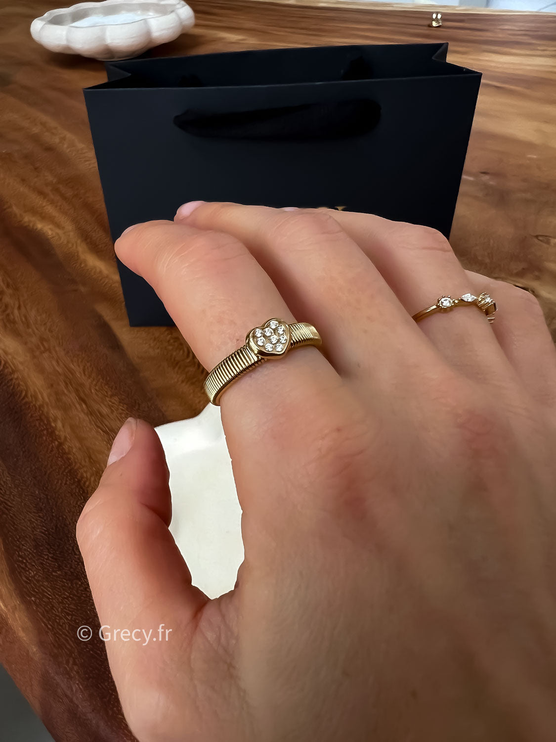 Romane / Bague petit coeur strass