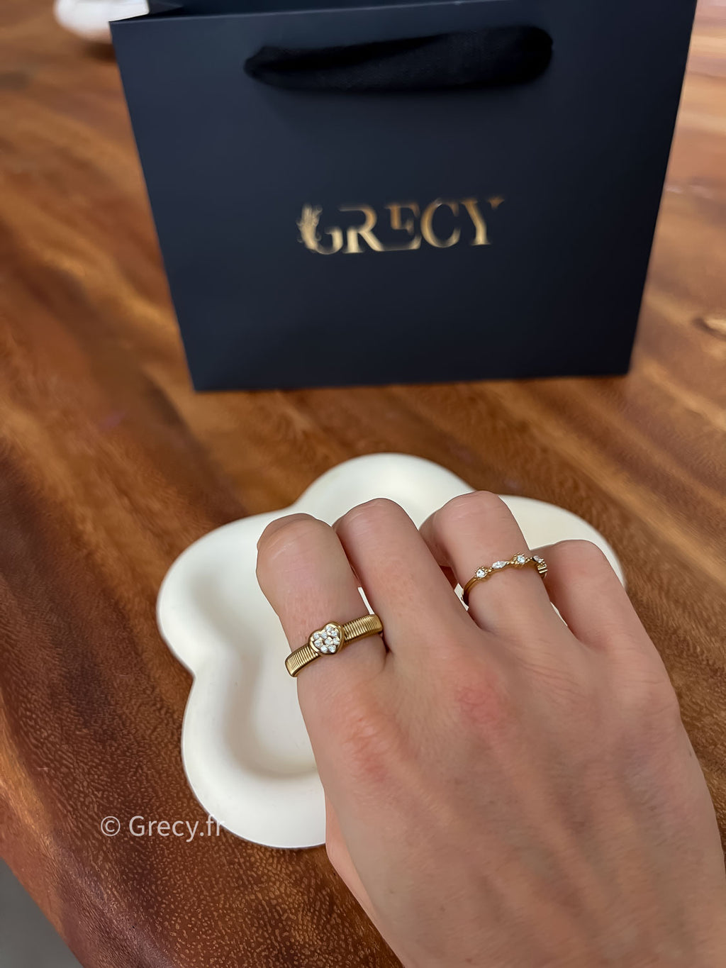 Romane / Bague petit coeur strass