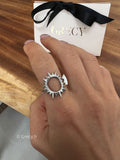 Jocelyne / Bague soleil argenté réglable
