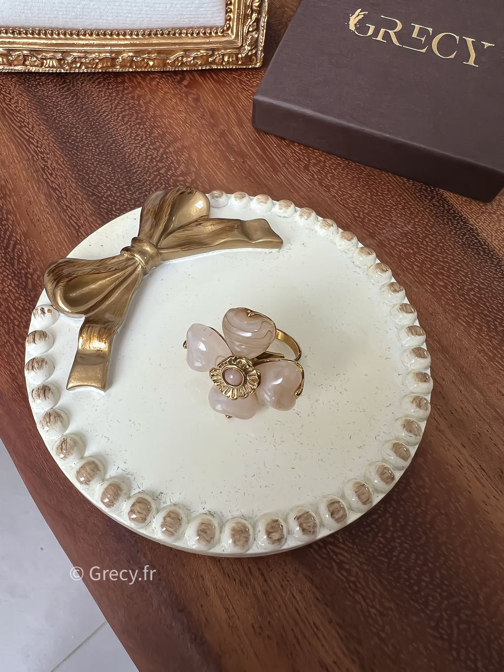 Cally / Bagues trèfle résine GRECY