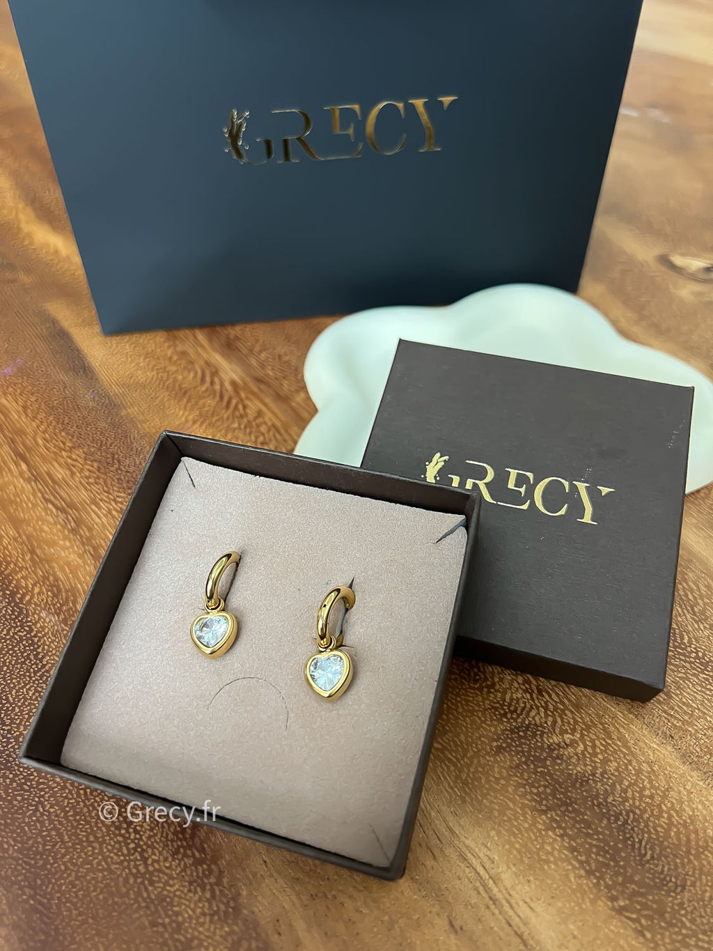 Tiffanie / Boucles d'oreilles coeur strass