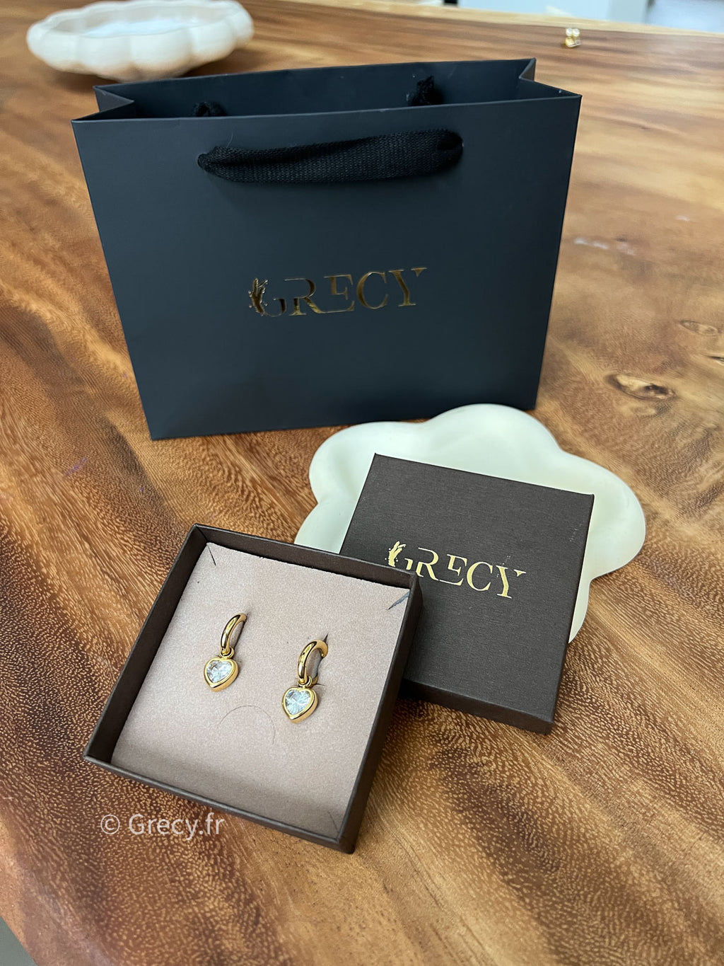 Tiffanie / Boucles d'oreilles coeur strass